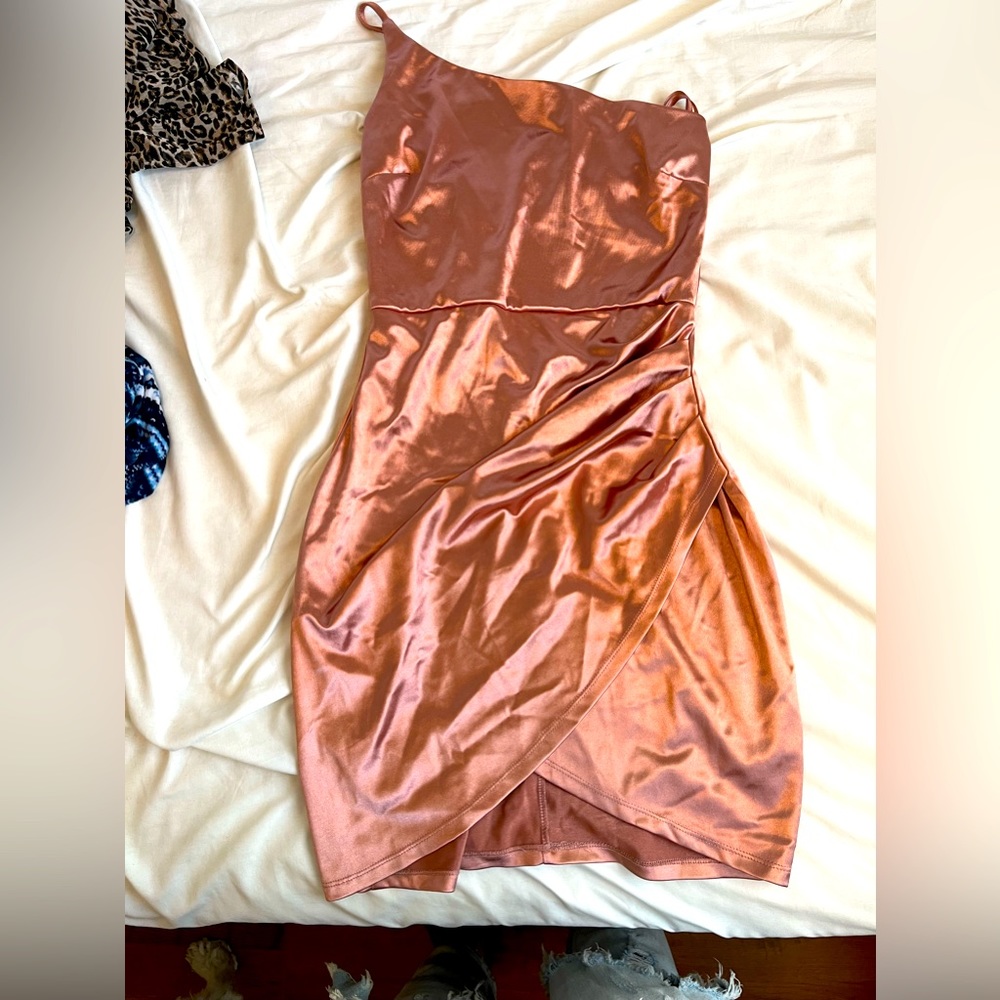 Papaya dress one shoulder